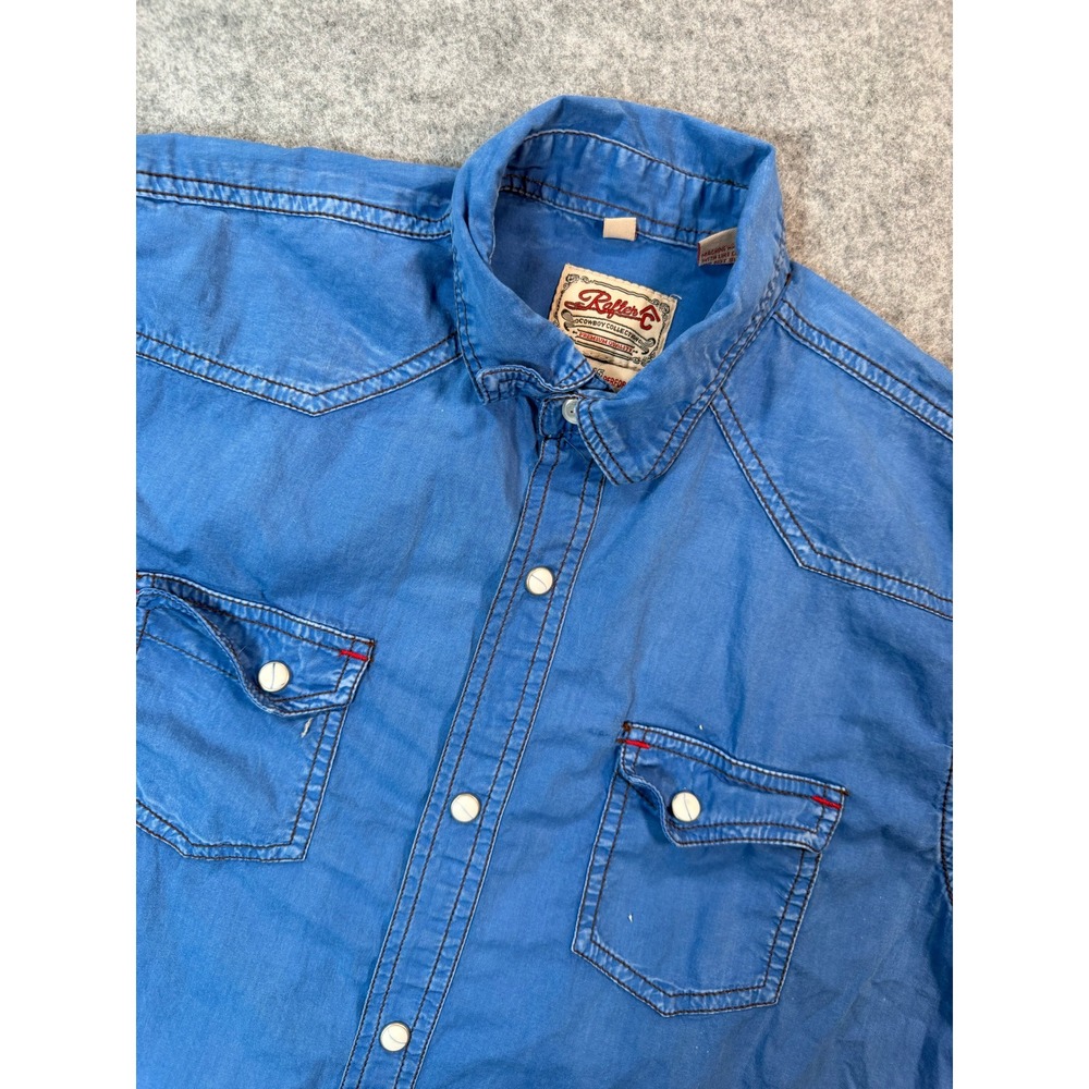 Rafter C Cowboy Collection Blue Pearl Snap Western Shirt Pro Flex 45 XL Shirt